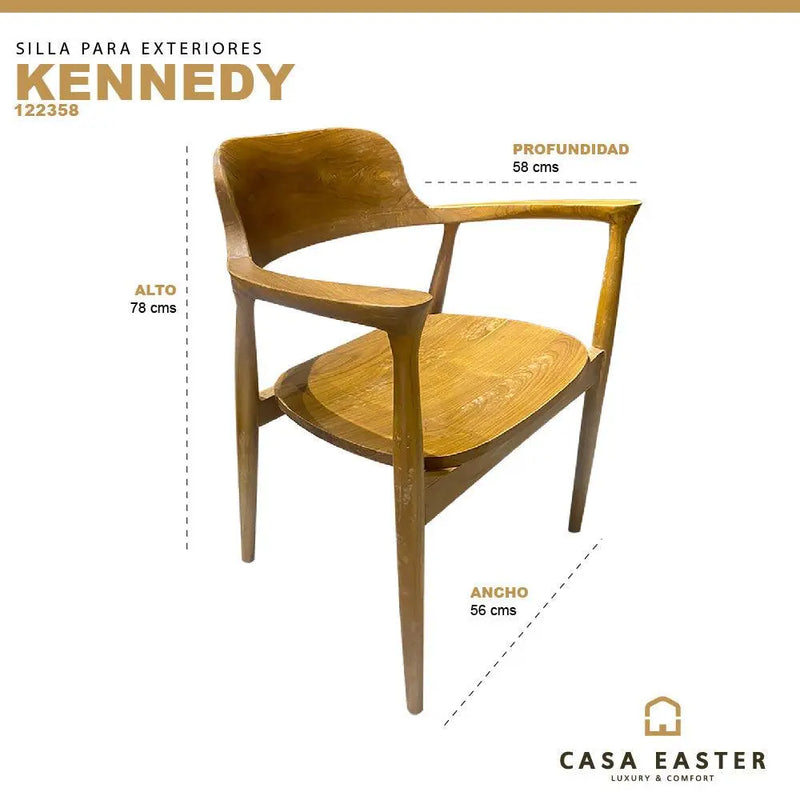 Cargue la imagen en el visor de la galería, Silla para Interior de Madera Teca Color Natural KENNEDY-123495