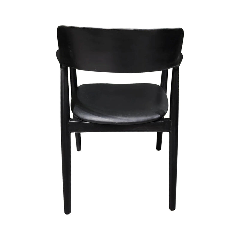 Cargue la imagen en el visor de la galería, Silla para Interior de Madera Teca Color Negro KENNEDY-122357