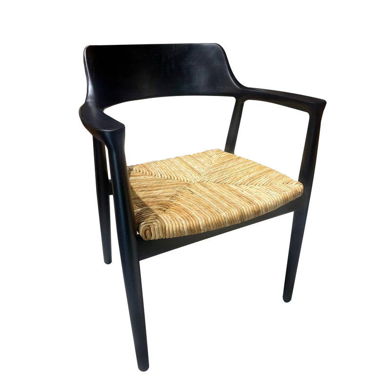 Cargue la imagen en el visor de la galería, Silla para Interior de Madera Teca Color Negro KENNEDY-124191