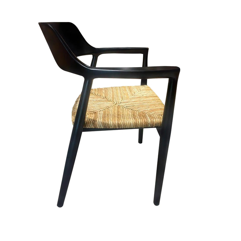 Cargue la imagen en el visor de la galería, Silla para Interior de Madera Teca Color Negro KENNEDY-124191