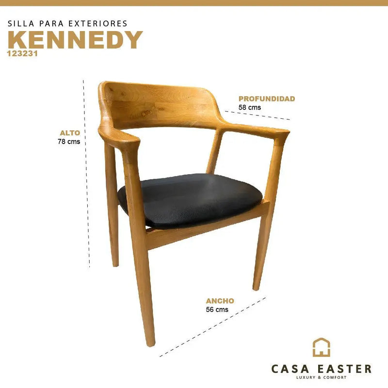 Cargue la imagen en el visor de la galería, Silla para Interior de Madera Teca KENNEDY-123231