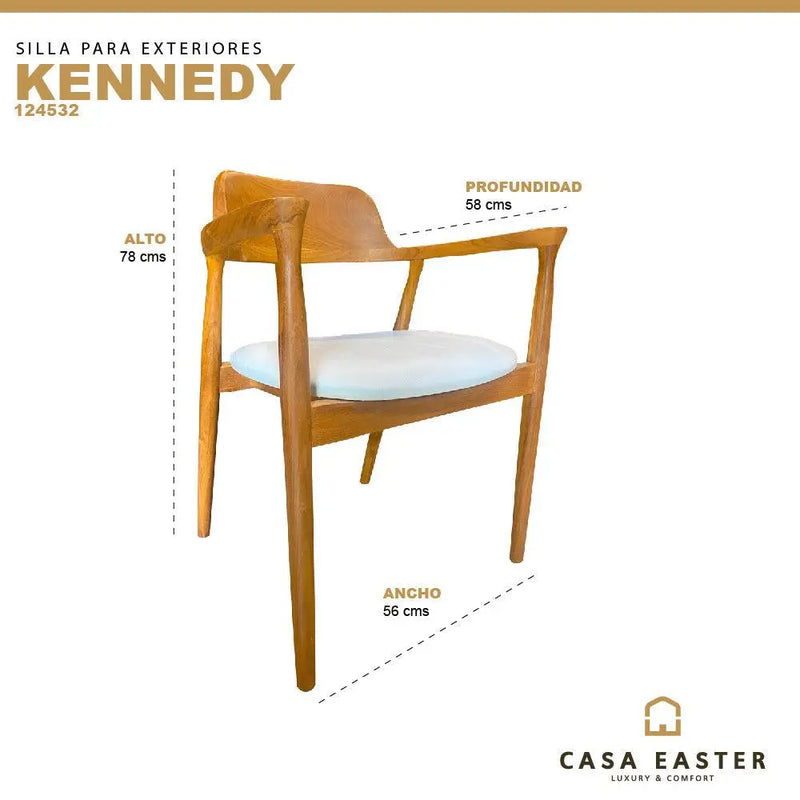Cargue la imagen en el visor de la galería, Silla para Interior de Madera Teca KENNEDY-124532