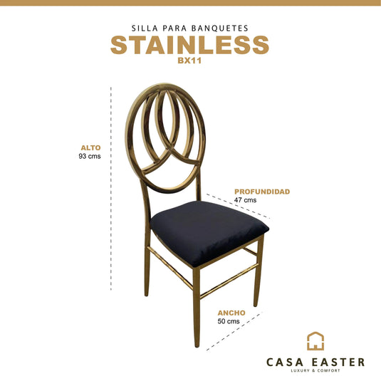 Silla  para  Interior de Resina Color Negro STAINLESS - BX11