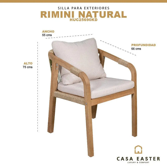 Silla de Madera Color Natural RIMINI-HUC25690KD