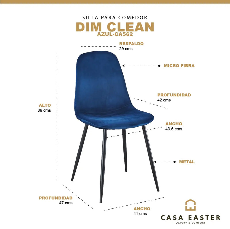 Cargue la imagen en el visor de la galería, Silla para interior Color Azul DIM CLEAN-CA562 CasaEaster