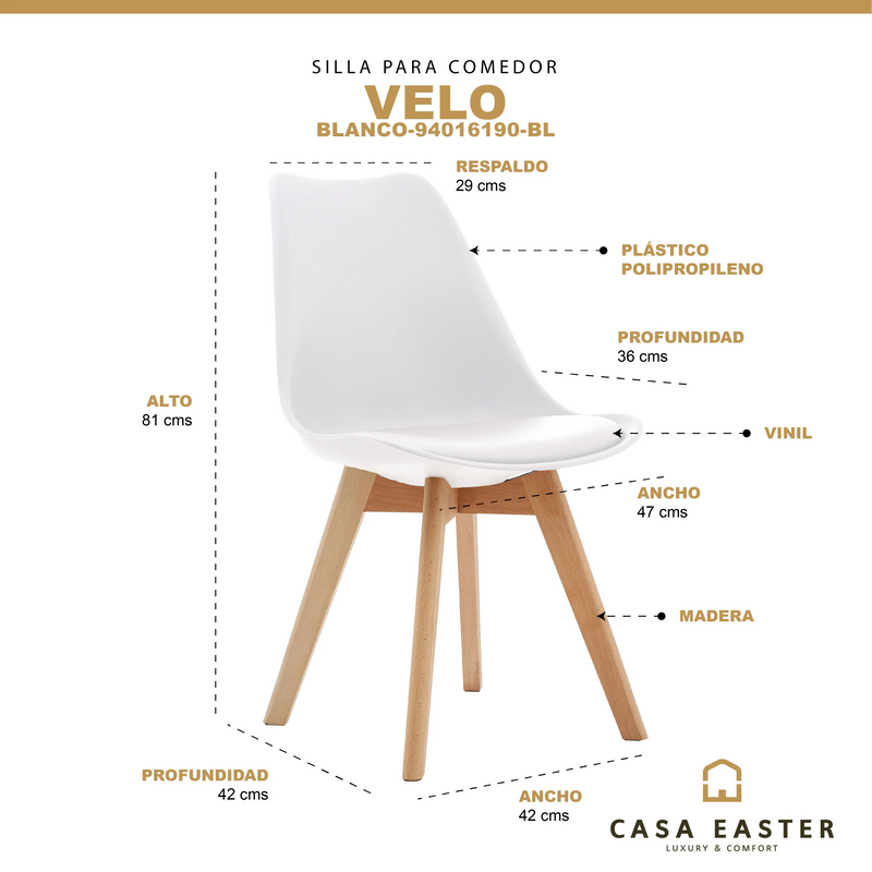 Cargue la imagen en el visor de la galería, Silla para interior Color Blanco Velo - 94016190-BL