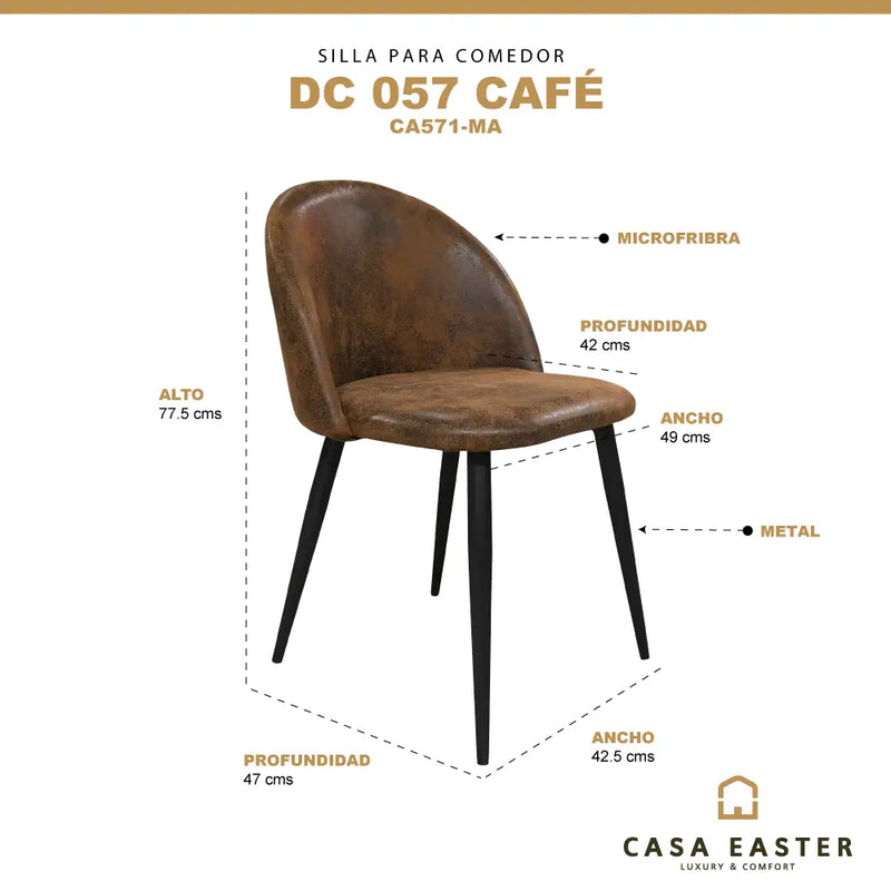 Cargue la imagen en el visor de la galería, Silla para interior Color Cafe DC 057-CA571-MA CasaEaster