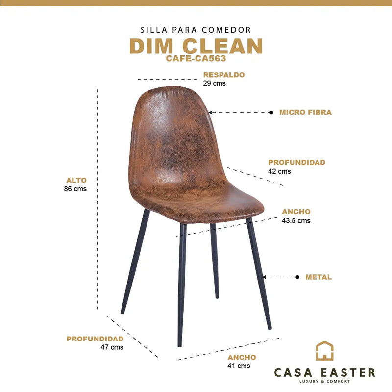 Cargue la imagen en el visor de la galería, Silla para interior Color Marron DIM CLEAN-CA563 CasaEaster