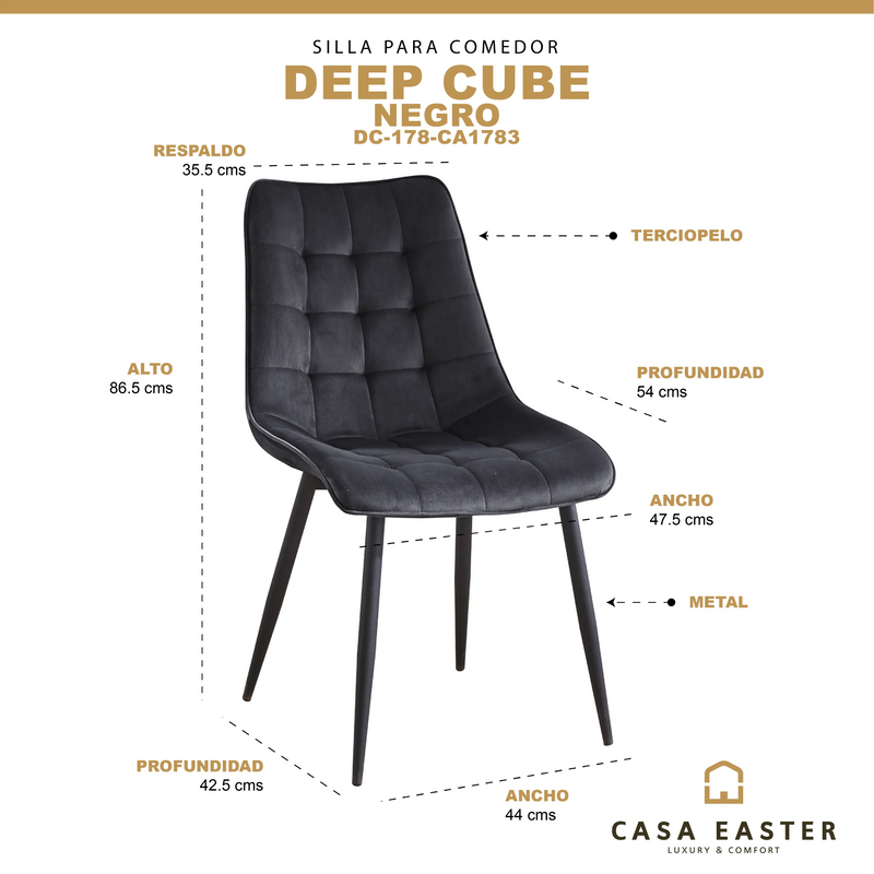 Cargue la imagen en el visor de la galería, Silla para interior Color NEGRO DEEP CUBE-DC178 -CA1783 CasaEaster