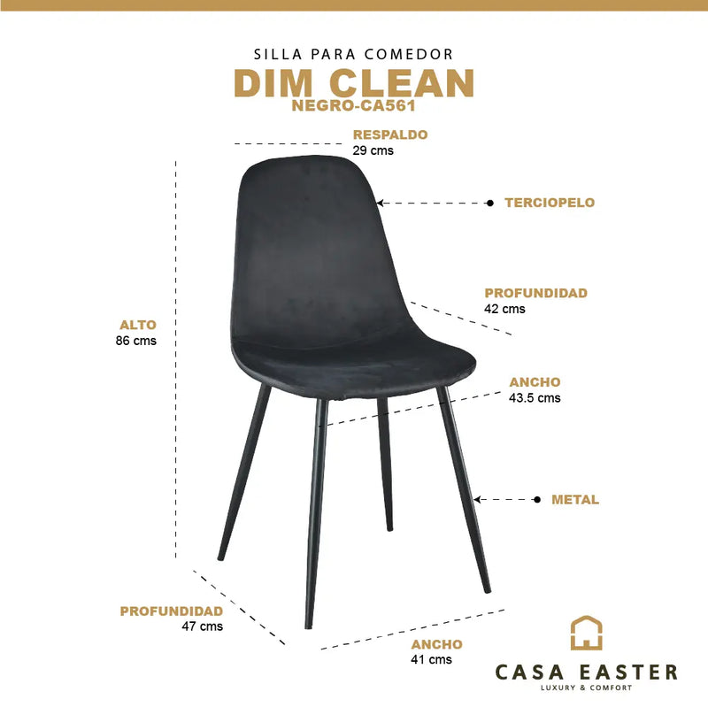 Cargue la imagen en el visor de la galería, Silla para interior Color Negro DIM CLEAN-CA561 CasaEaster