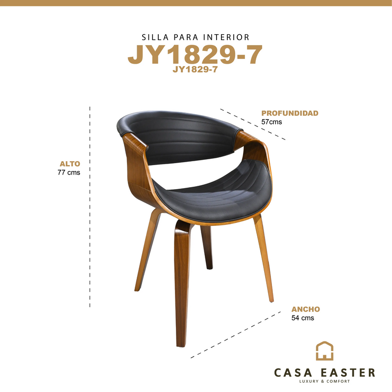 Cargue la imagen en el visor de la galería, Silla para interior Color Negro JY1829-7-JY1829-7 CasaEaster
