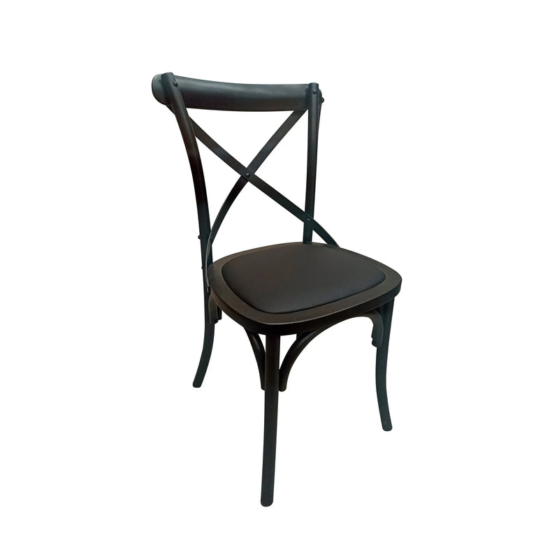 Cargue la imagen en el visor de la galería, Silla para interior de madera color cafe Cross-FC02-CA CasaEaster