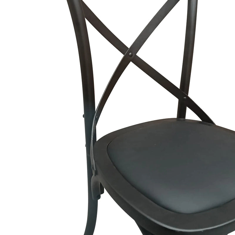 Cargue la imagen en el visor de la galería, Silla para interior de madera color cafe Cross-FC02-CA CasaEaster