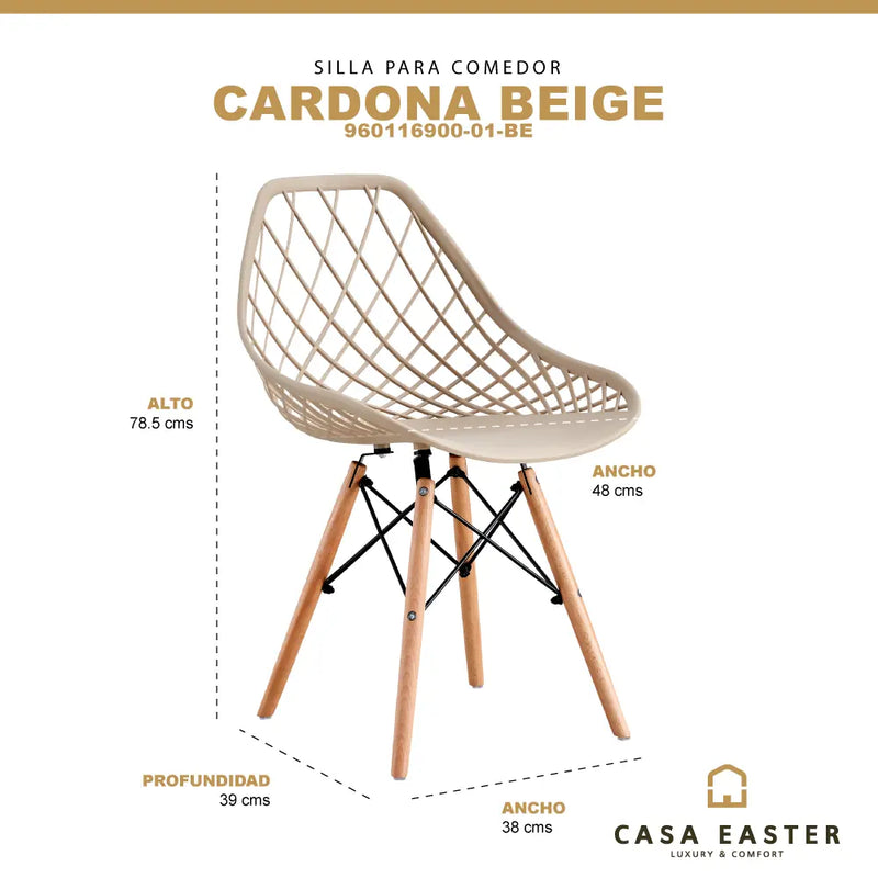 Cargue la imagen en el visor de la galería, Silla para interior y exterior Color Beige Cardona -94016900-01-BE CasaEaster