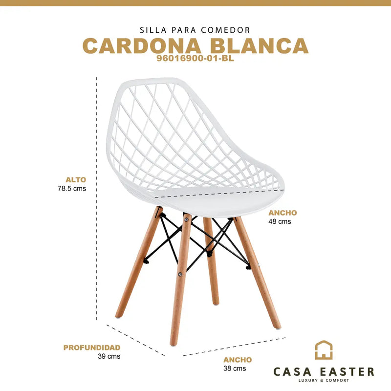 Cargue la imagen en el visor de la galería, Silla para interior y exterior Color Blanco Cardona -94016900-01-BL CasaEaster