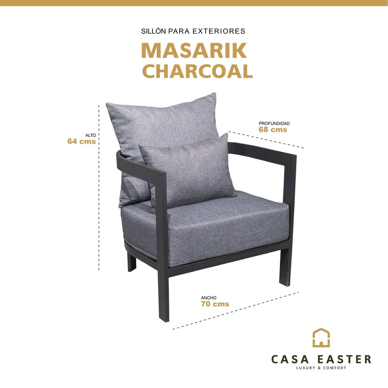 Cargue la imagen en el visor de la galería, Sillon Color Carbon MASARIK INDIVIDUAL-220805