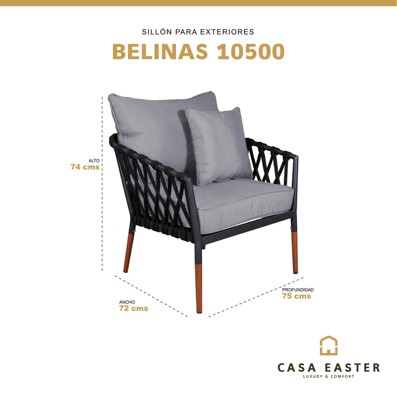 Cargue la imagen en el visor de la galería, Sillon Color Carbon con Negro BELINAS INDIVIDUAL 10500