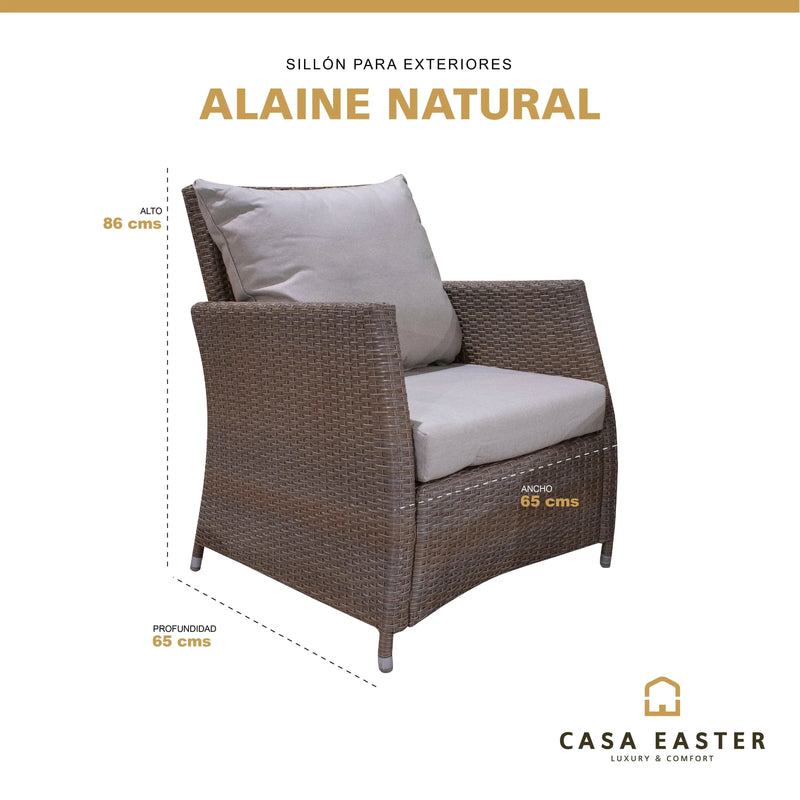 Cargue la imagen en el visor de la galería, Sillon Color Natural ALAINE INDIVIDUAL-12784