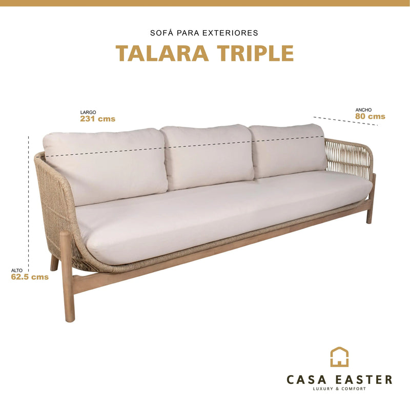 Cargue la imagen en el visor de la galería, Sillon De madera Acacia para Exterior e Interior TALARA TRIPLE-HUC39334