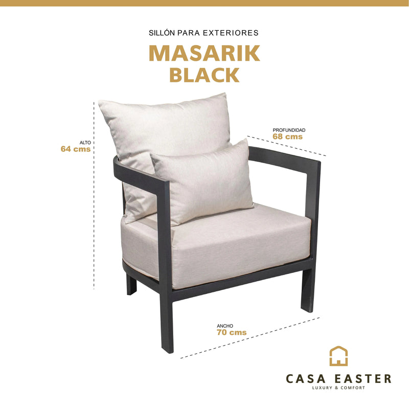 Cargue la imagen en el visor de la galería, Sillon Individual Color Negro MASARIK-220806