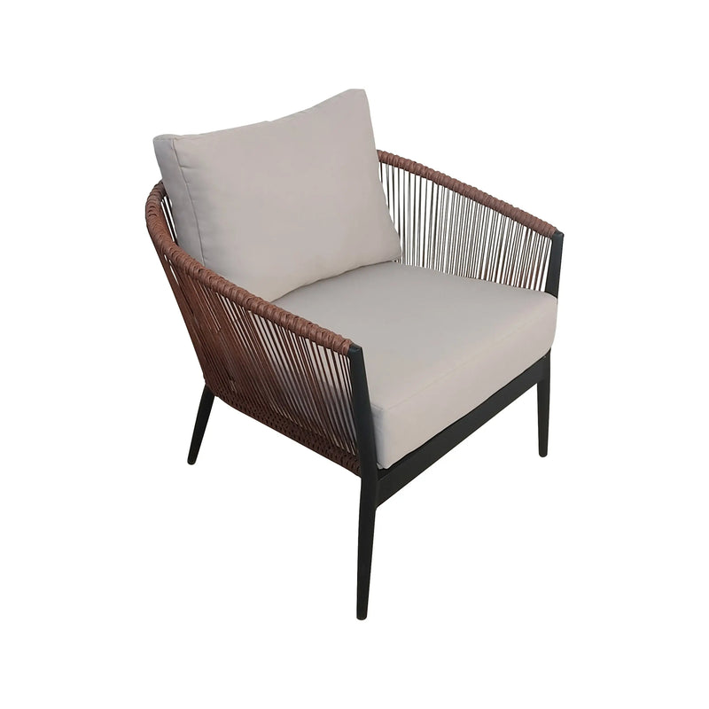 Cargue la imagen en el visor de la galería, Sillón individual entretejido de aluminio Makness M33- carbon A13806 CasaEaster