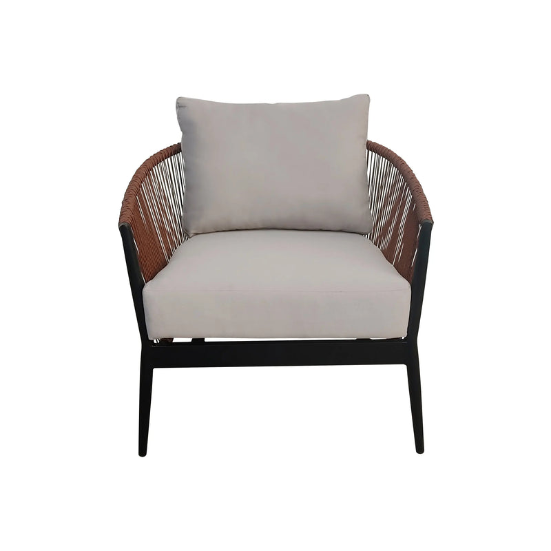 Cargue la imagen en el visor de la galería, Sillón individual entretejido de aluminio Makness M33- carbon A13806 CasaEaster