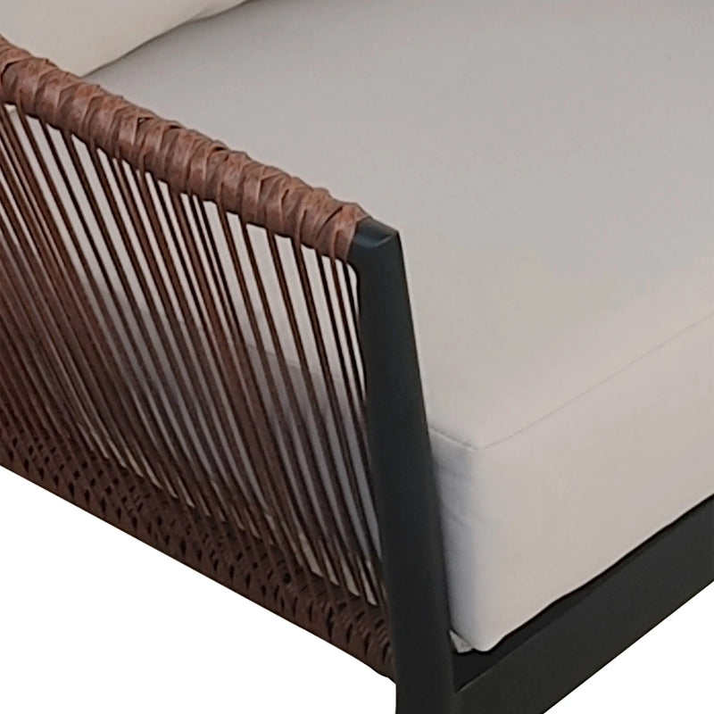 Cargue la imagen en el visor de la galería, Sillón individual entretejido de aluminio Makness M33- carbon A13806 CasaEaster