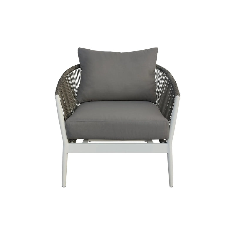 Cargue la imagen en el visor de la galería, Sillón individual entretejido de aluminio Makness M38-Gris QM11293 CasaEaster