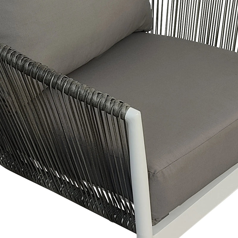 Cargue la imagen en el visor de la galería, Sillón individual entretejido de aluminio Makness M38-Gris QM11293 CasaEaster
