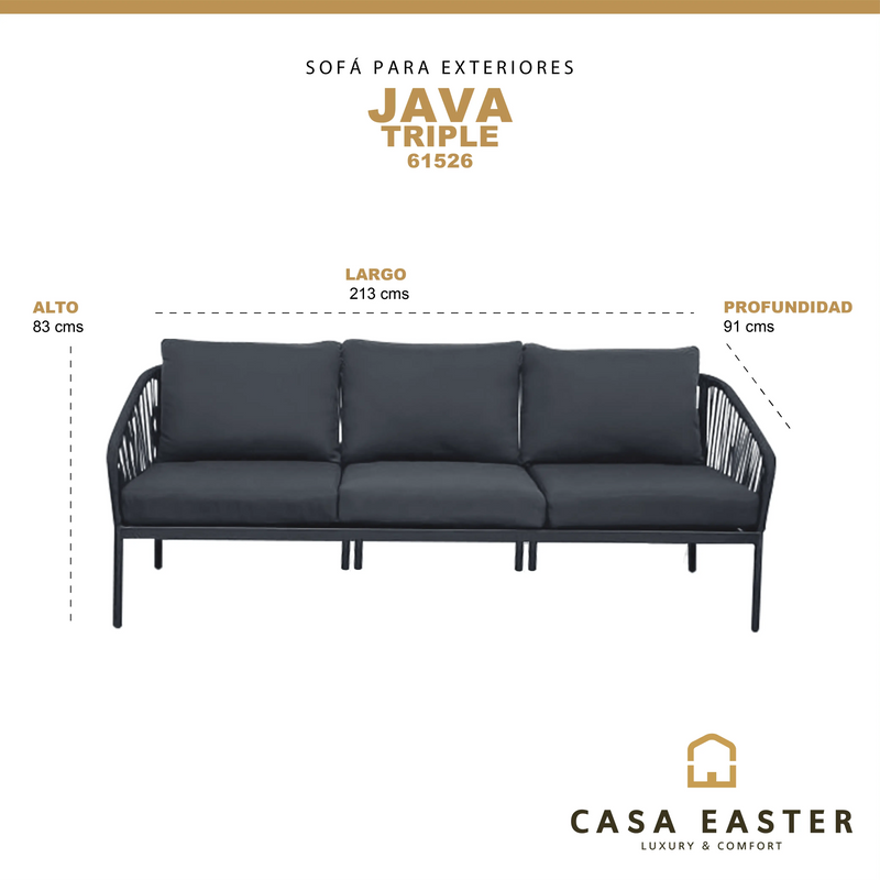 Cargue la imagen en el visor de la galería, Sillon para Terraza o Jardin JAVA TRIPLE -61526