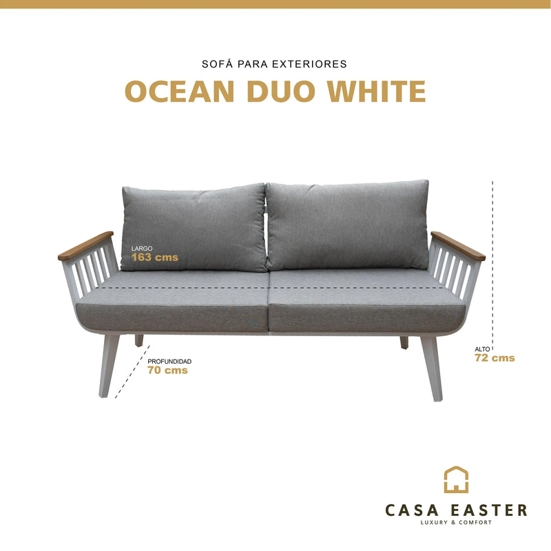 Load image into Gallery viewer, Sofa para Terraza o Jardin Color Blanco OCEAN DOBLE-C45W CasaEaster