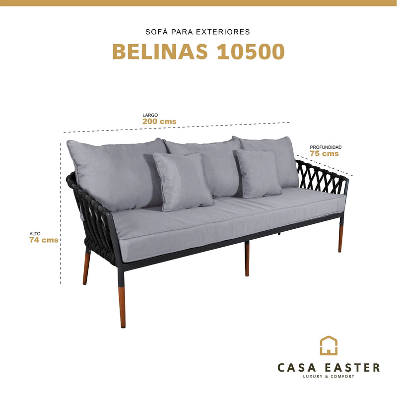 Cargue la imagen en el visor de la galería, Sofa para Terraza o Jardin Color Carbon BELINAS TRIPLE-10500-1