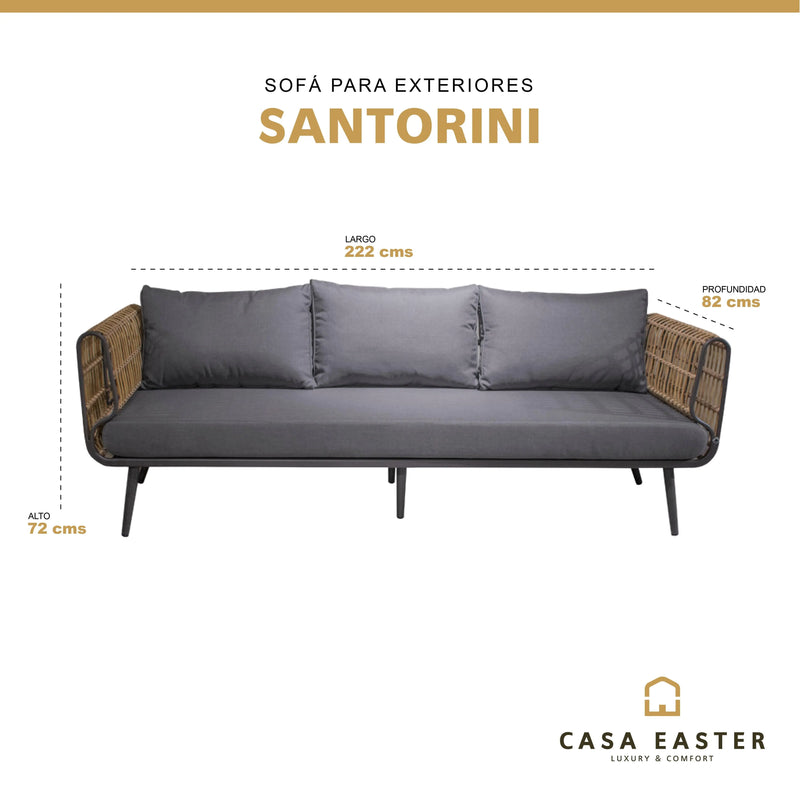 Cargue la imagen en el visor de la galería, Sofa para Terraza o Jardin SANTORINI TRIPLE-10501ST