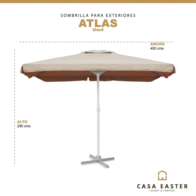 Cargue la imagen en el visor de la galería, Sombrilla Atlas Cuadrada Para Jardin Color Beige -Um4 CasaEaster