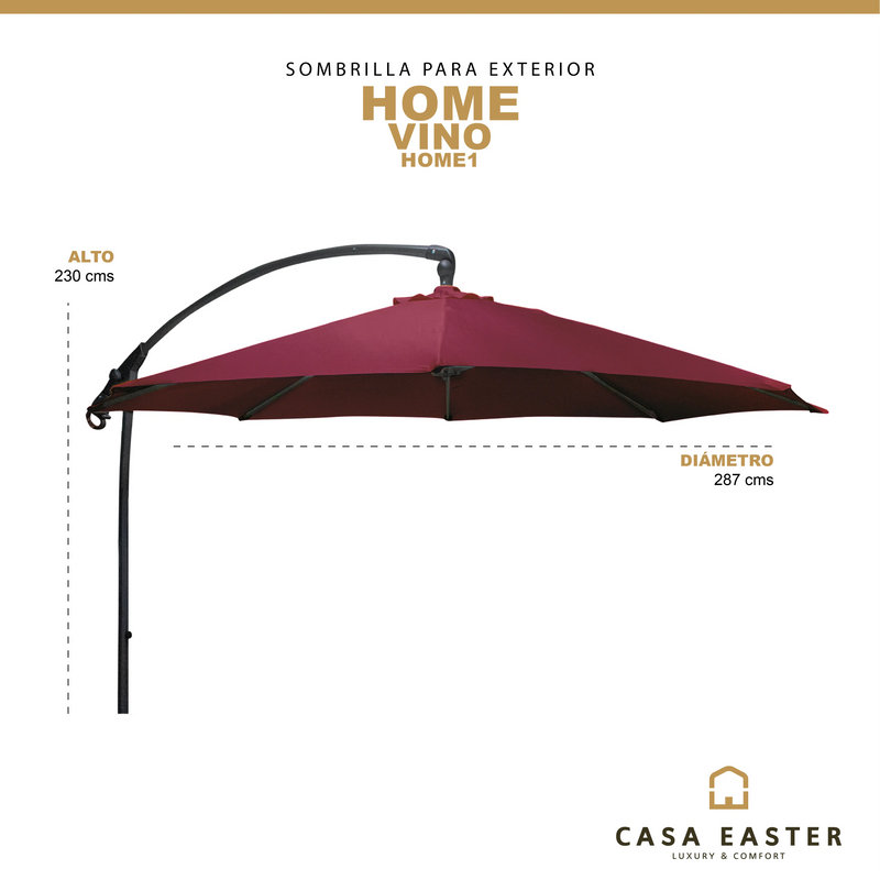 Load image into Gallery viewer, Sombrilla Lateral para Exterior o Interior Color Vino- HOME-HOME1 CasaEaster