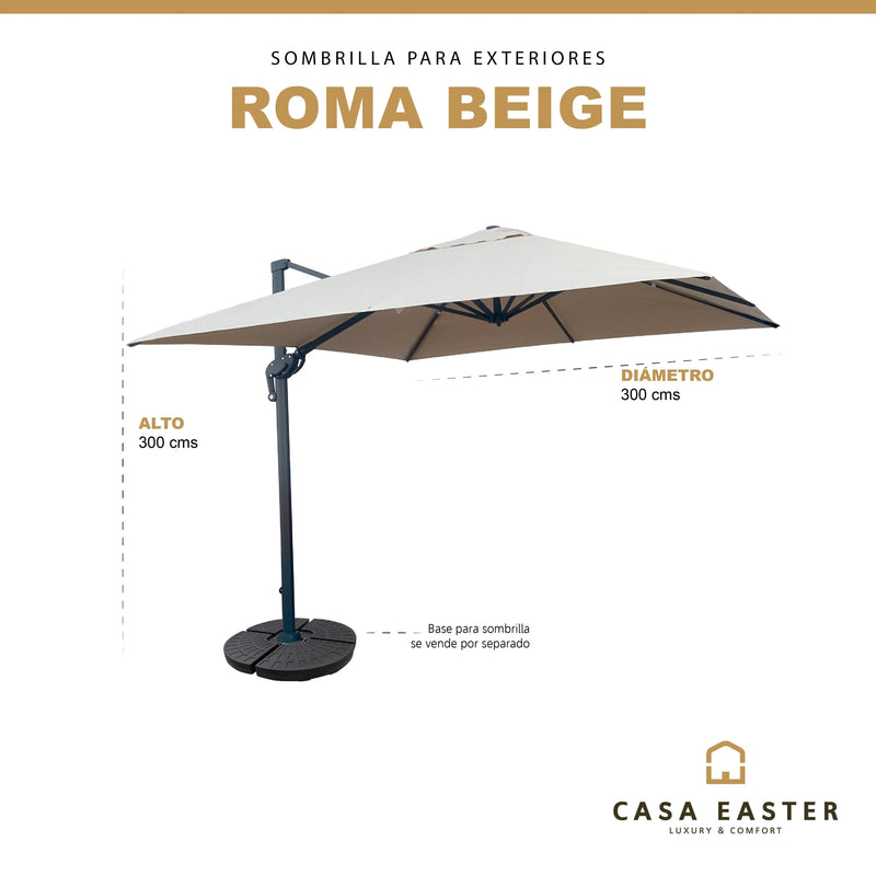 Cargue la imagen en el visor de la galería, Sombrilla Roma Brazo Lateral Para Jardin Color Beige -60412FN
