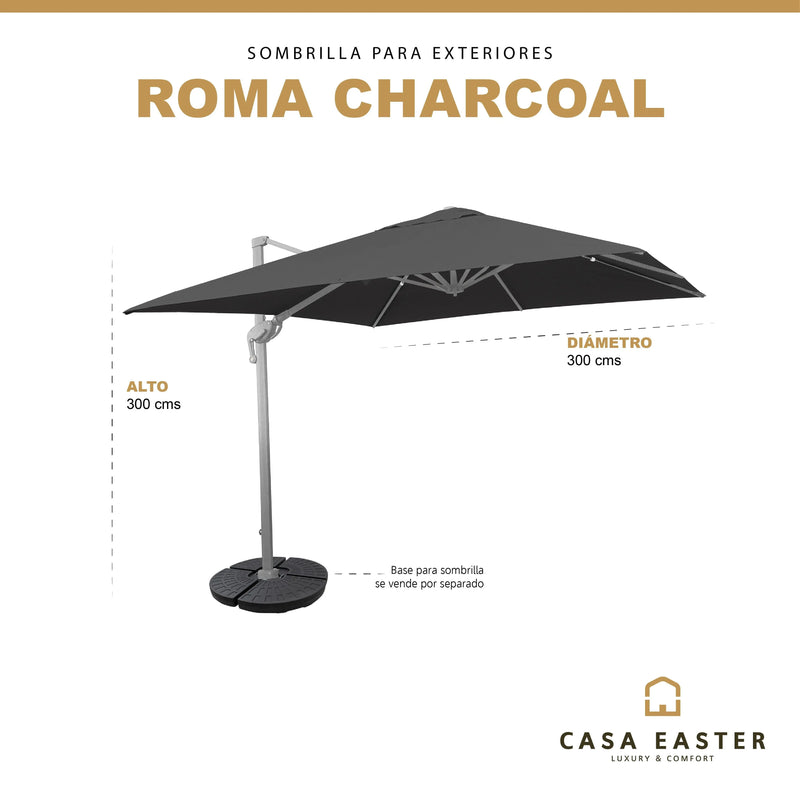 Cargue la imagen en el visor de la galería, Sombrilla Roma Brazo Lateral Para Jardin Color Carbon -60412fm