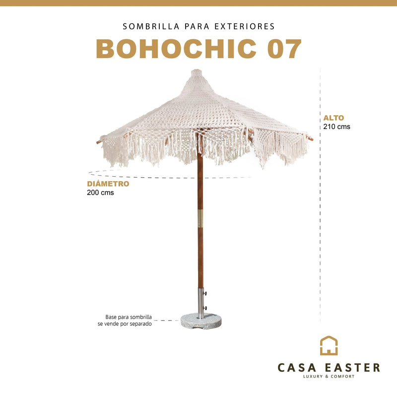 Cargue la imagen en el visor de la galería, Sombrilla para Exterior e Interior Color Beige BOHOCHIC 07-60618B