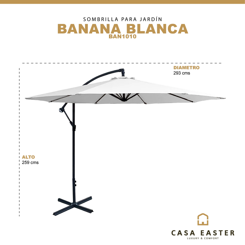 Load image into Gallery viewer, Sombrilla para Exterior o Interior Color Blanco -BANANA-BAN1010 CasaEaster