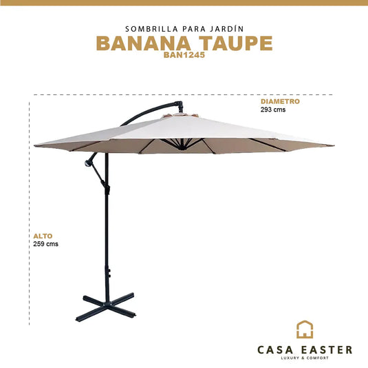 Sombrilla para Exterior o Interior Color Taupe-BANANA-BAN1245 CasaEaster