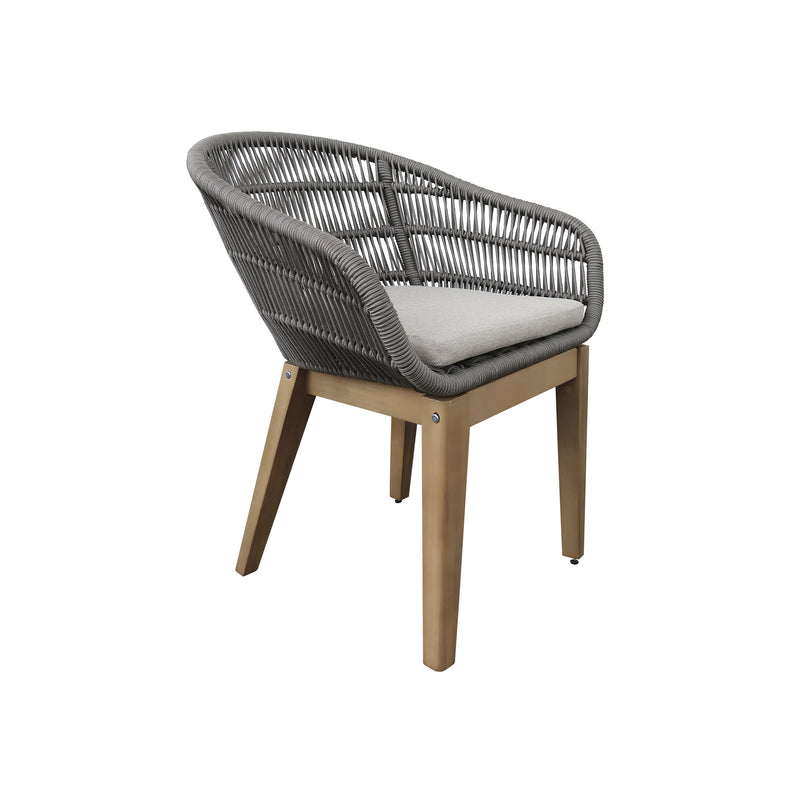 Cargue la imagen en el visor de la galería, Silla de Lazo para Exterior e Interior de Madera Acacia color Gris TALARA - HUC39669-GR
