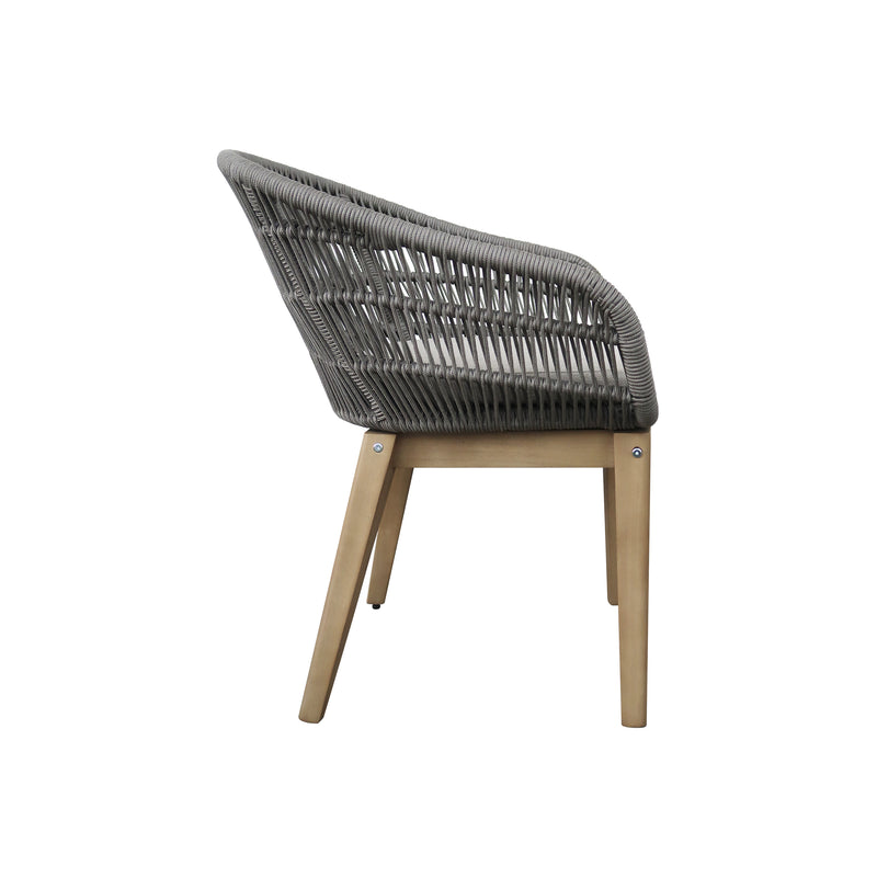 Cargue la imagen en el visor de la galería, Silla de Lazo para Exterior e Interior de Madera Acacia color Gris TALARA - HUC39669-GR