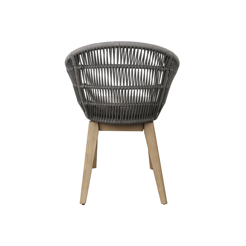 Cargue la imagen en el visor de la galería, Silla de Lazo para Exterior e Interior de Madera Acacia color Gris TALARA - HUC39669-GR