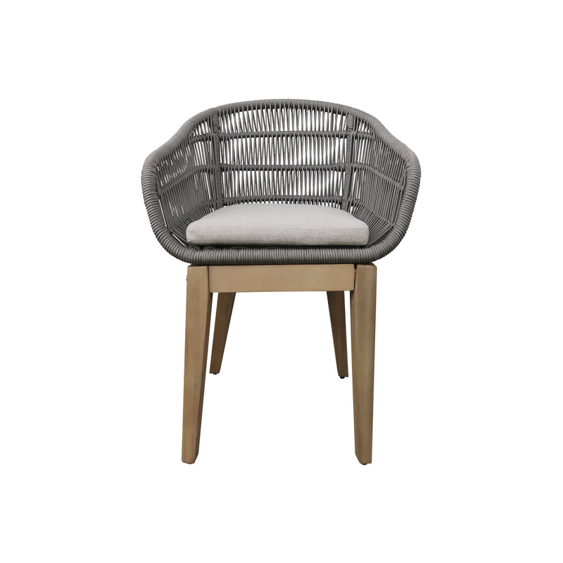 Cargue la imagen en el visor de la galería, Silla de Lazo para Exterior e Interior de Madera Acacia color Gris TALARA - HUC39669-GR