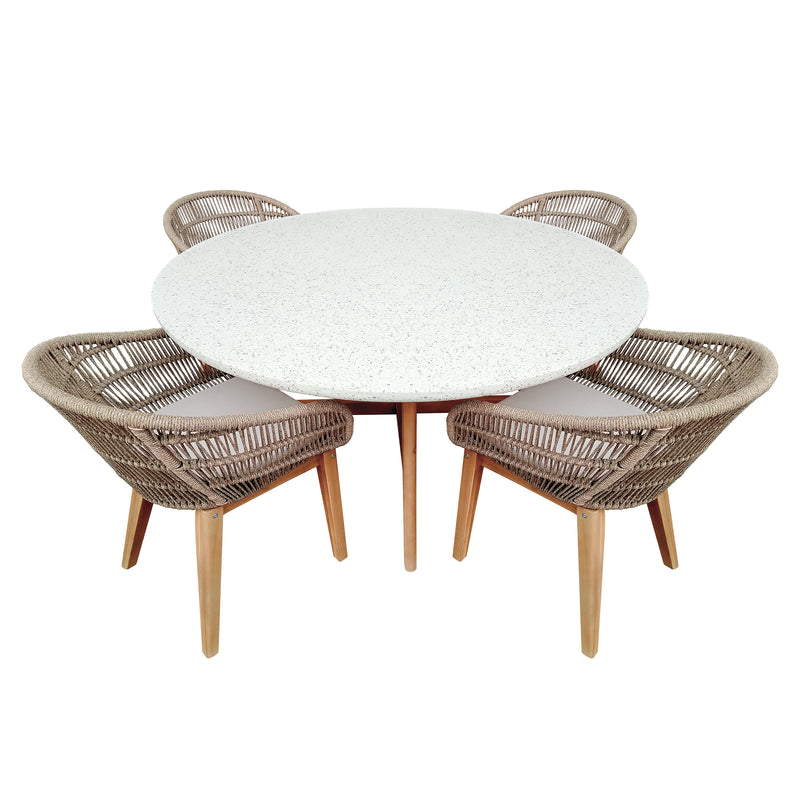 Cargue la imagen en el visor de la galería, Comedor Redondo 1.5 M de Madera Talara + 4 sillas Talara