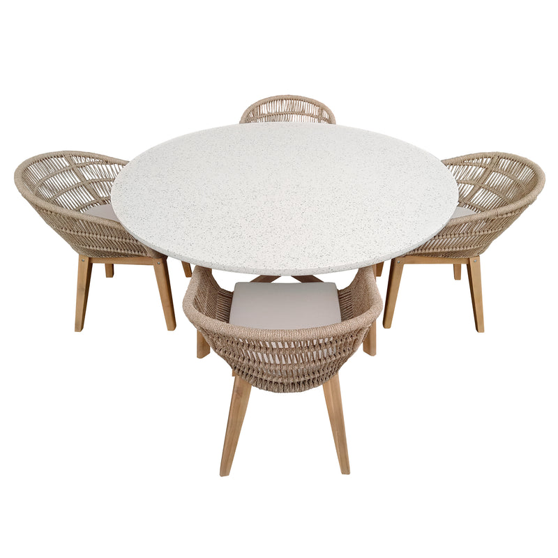 Cargue la imagen en el visor de la galería, Comedor Redondo 1.5 M de Madera Talara + 4 sillas Talara