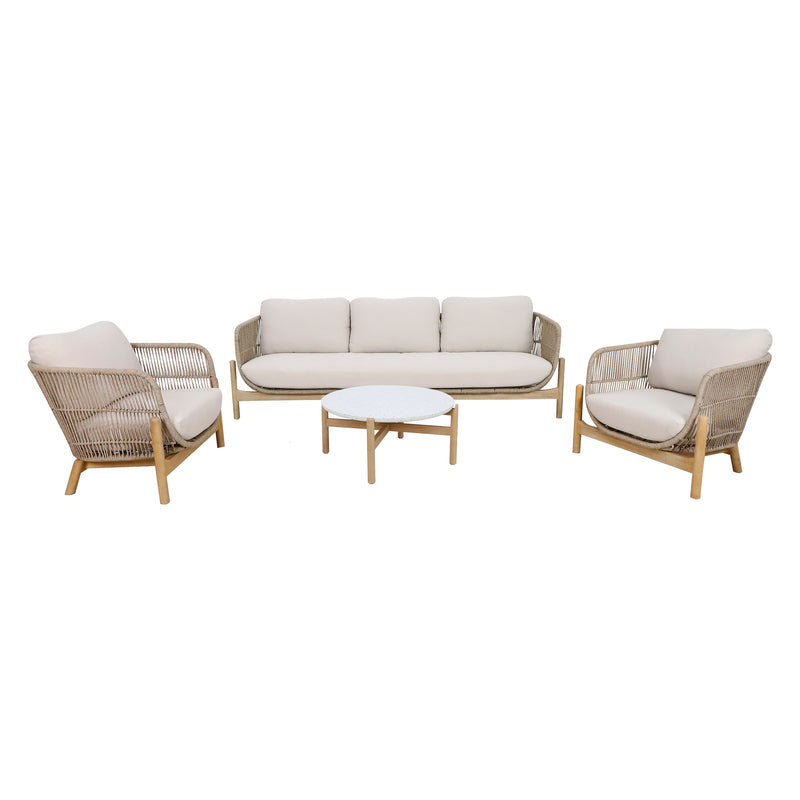Cargue la imagen en el visor de la galería, Sala para Exterior e Interior de Madera Acacia Color Blanco TALARA TRIPLE-SDMPETT