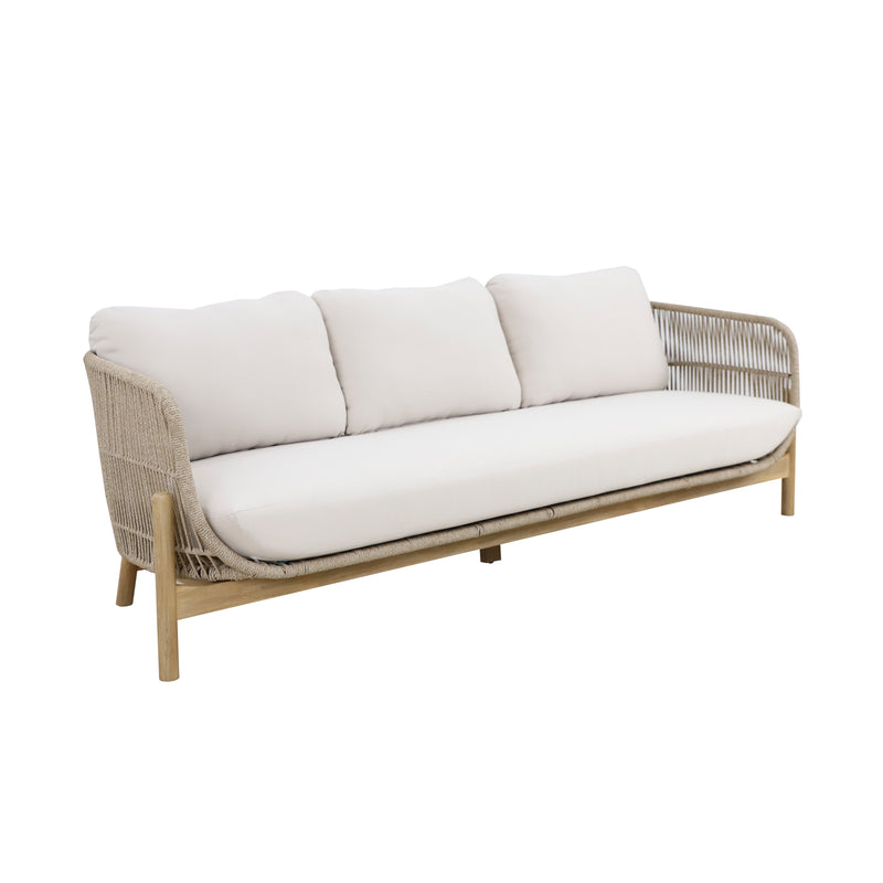 Cargue la imagen en el visor de la galería, Sala para Exterior e Interior de Madera Acacia Color Blanco TALARA TRIPLE-SDMPETT