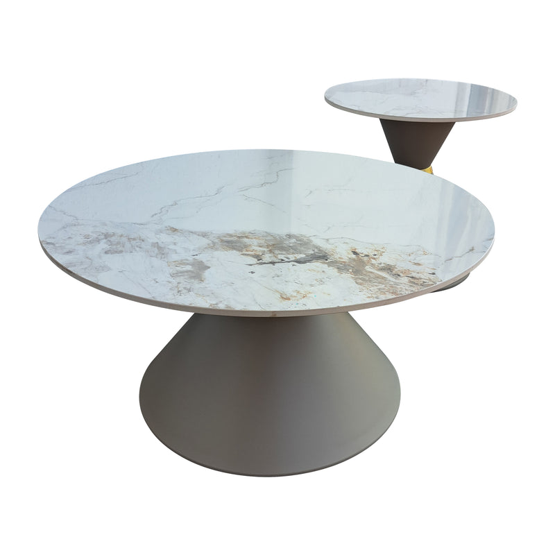 Cargue la imagen en el visor de la galería, Mesas de centro de Interior set Duo Thore 80 cms / 50 cms color Champagne - 80088