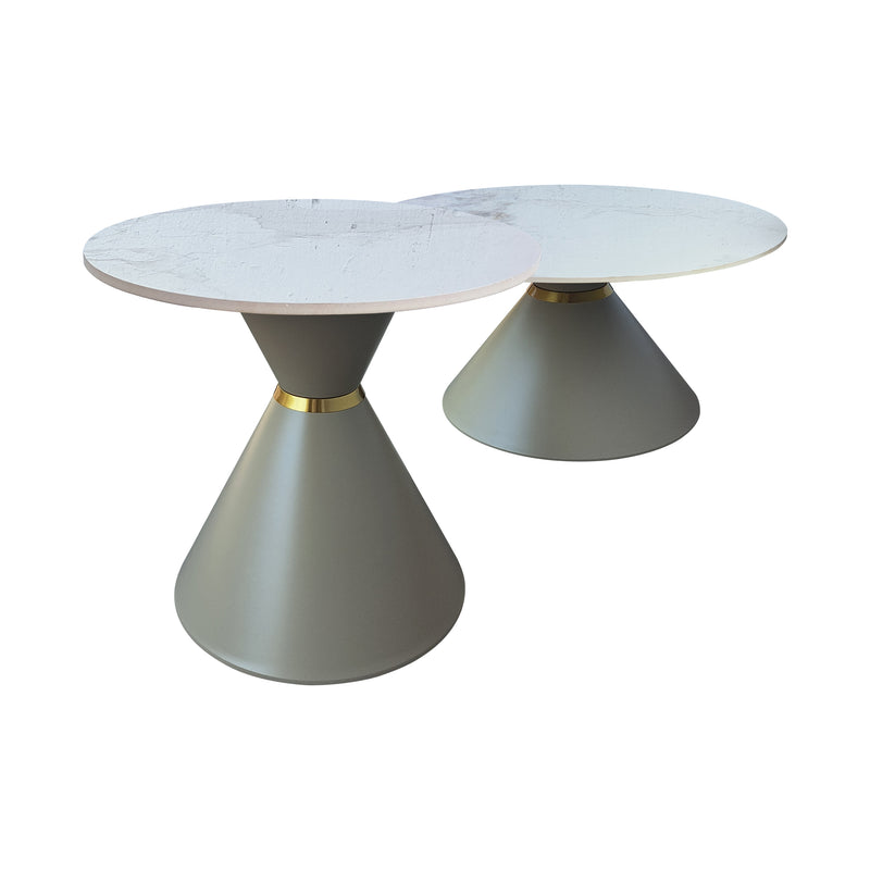 Cargue la imagen en el visor de la galería, Mesas de centro de Interior set Duo Thore 80 cms / 50 cms color Champagne - 80088